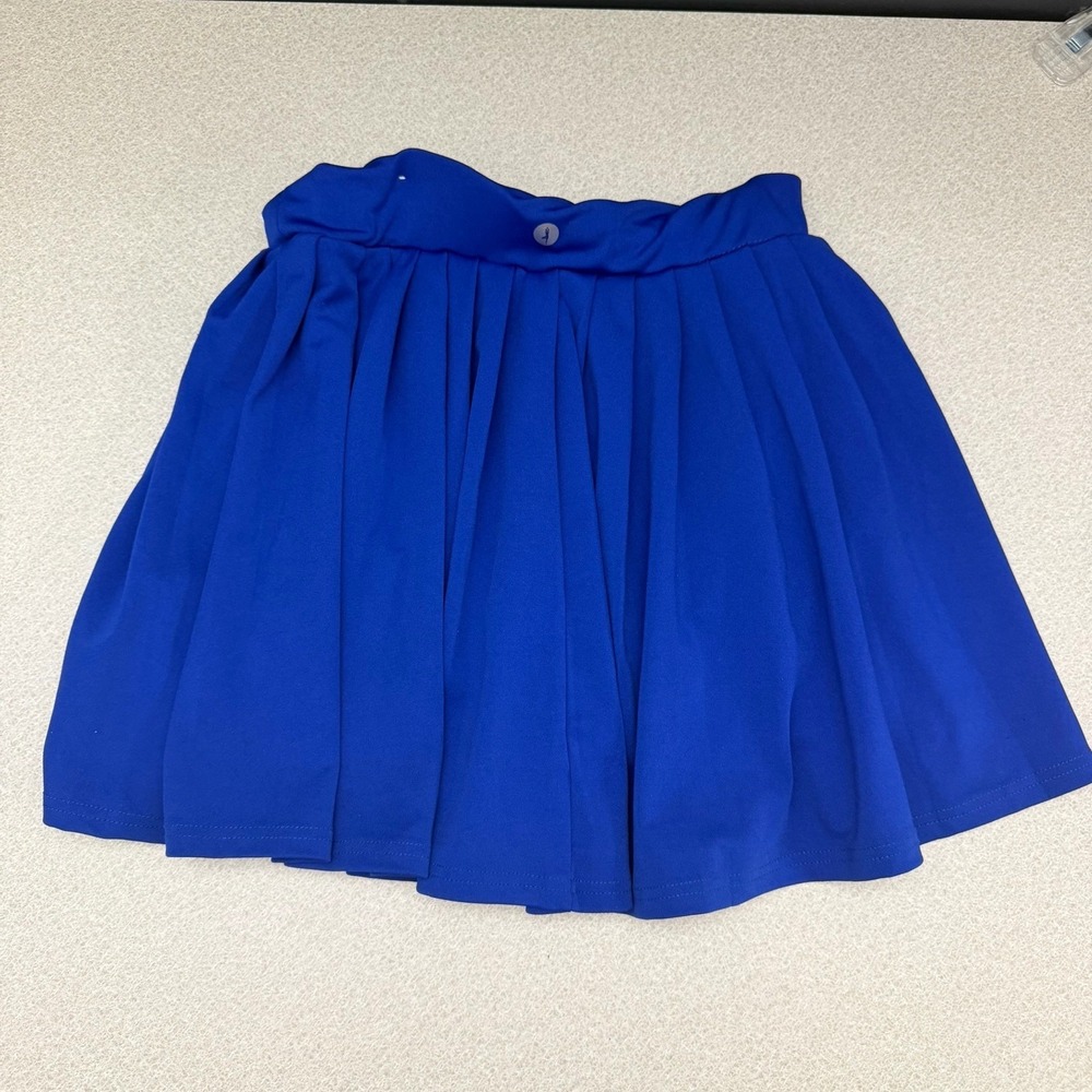 Indero‎ Women's Blue Pickle Ball Skort Pleated Attached Shorts Sz Large